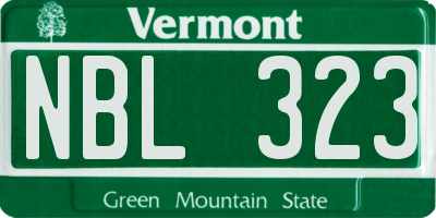 VT license plate NBL323