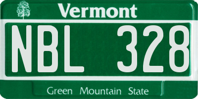 VT license plate NBL328