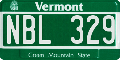 VT license plate NBL329