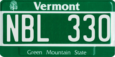 VT license plate NBL330