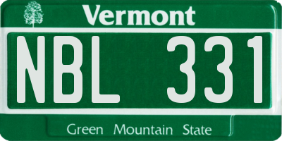VT license plate NBL331