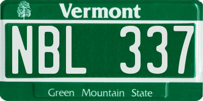 VT license plate NBL337