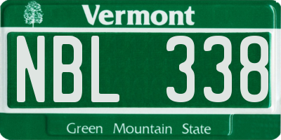 VT license plate NBL338