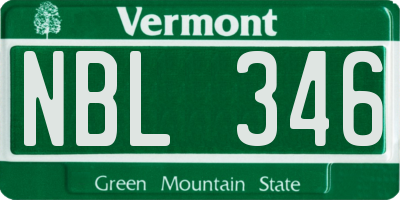 VT license plate NBL346