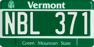 VT license plate NBL371