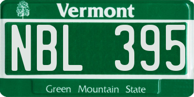 VT license plate NBL395