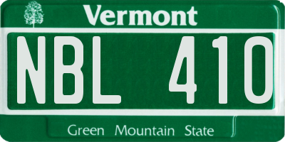 VT license plate NBL410