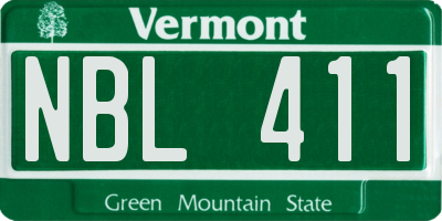 VT license plate NBL411