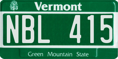 VT license plate NBL415