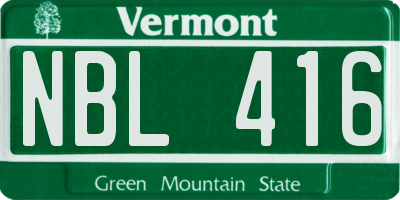 VT license plate NBL416