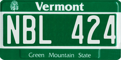 VT license plate NBL424