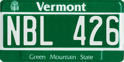 VT license plate NBL426