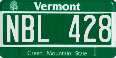 VT license plate NBL428
