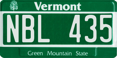 VT license plate NBL435