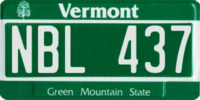 VT license plate NBL437