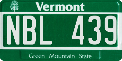 VT license plate NBL439