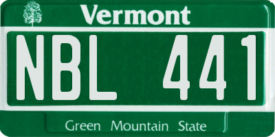 VT license plate NBL441
