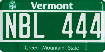 VT license plate NBL444