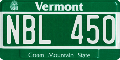 VT license plate NBL450