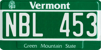VT license plate NBL453