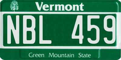 VT license plate NBL459