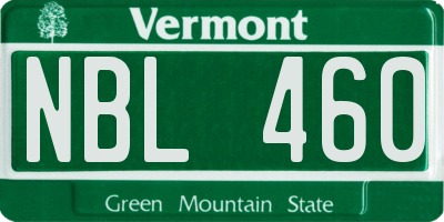VT license plate NBL460