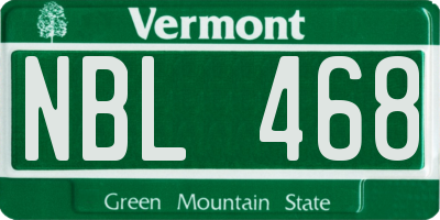 VT license plate NBL468