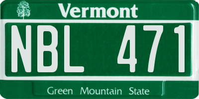 VT license plate NBL471