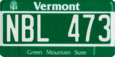 VT license plate NBL473
