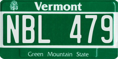VT license plate NBL479