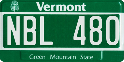 VT license plate NBL480