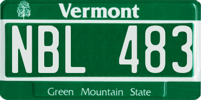 VT license plate NBL483