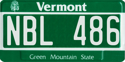 VT license plate NBL486