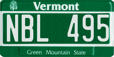 VT license plate NBL495