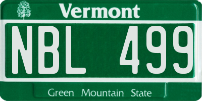 VT license plate NBL499