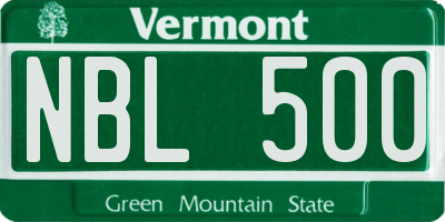 VT license plate NBL500