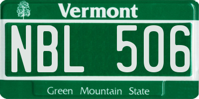 VT license plate NBL506