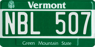 VT license plate NBL507