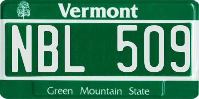 VT license plate NBL509