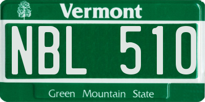 VT license plate NBL510