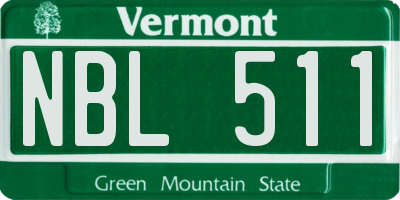 VT license plate NBL511