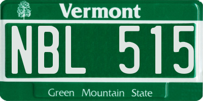 VT license plate NBL515