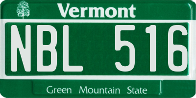 VT license plate NBL516
