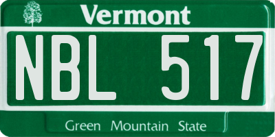VT license plate NBL517