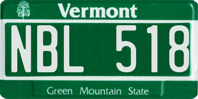 VT license plate NBL518