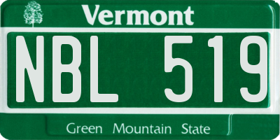VT license plate NBL519