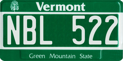 VT license plate NBL522