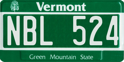 VT license plate NBL524