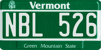 VT license plate NBL526