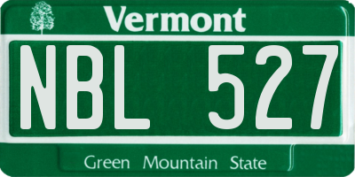 VT license plate NBL527